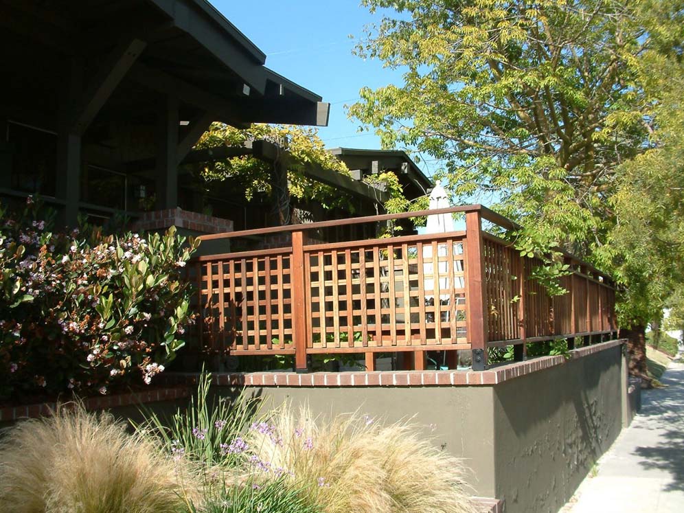 Redwood Fence on Wall